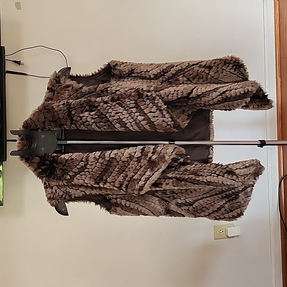 Women's Johnston & Murphy Faux Fur Open Vest, Color Shades of  Brown, Size M